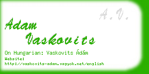 adam vaskovits business card